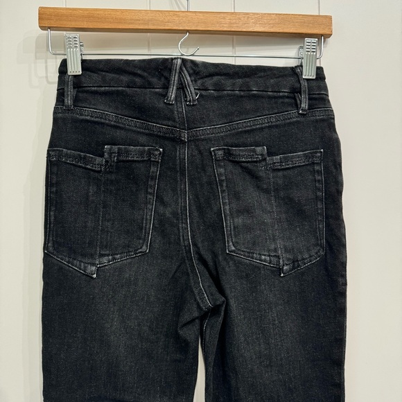 Good American Good Legs Straight Leg Split Pocket Denim Jeans Size 2/26 Black - Picture 6 of 14